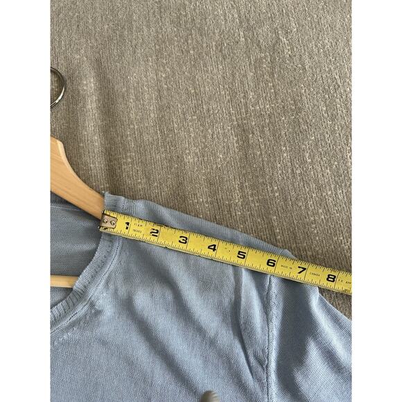 Made In Italy Cotton Extra Fine Blue Sweater L Preppy Coastal Old Money Summer - Picture 11 of 13